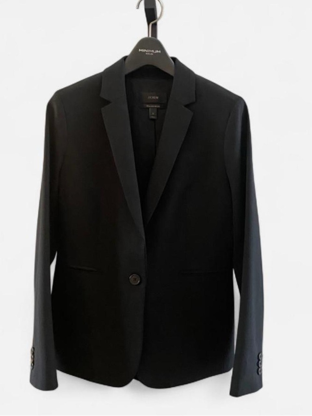 J.Crew Italian Wool Blazer - Black w/ Striped Cuffs - Size 2